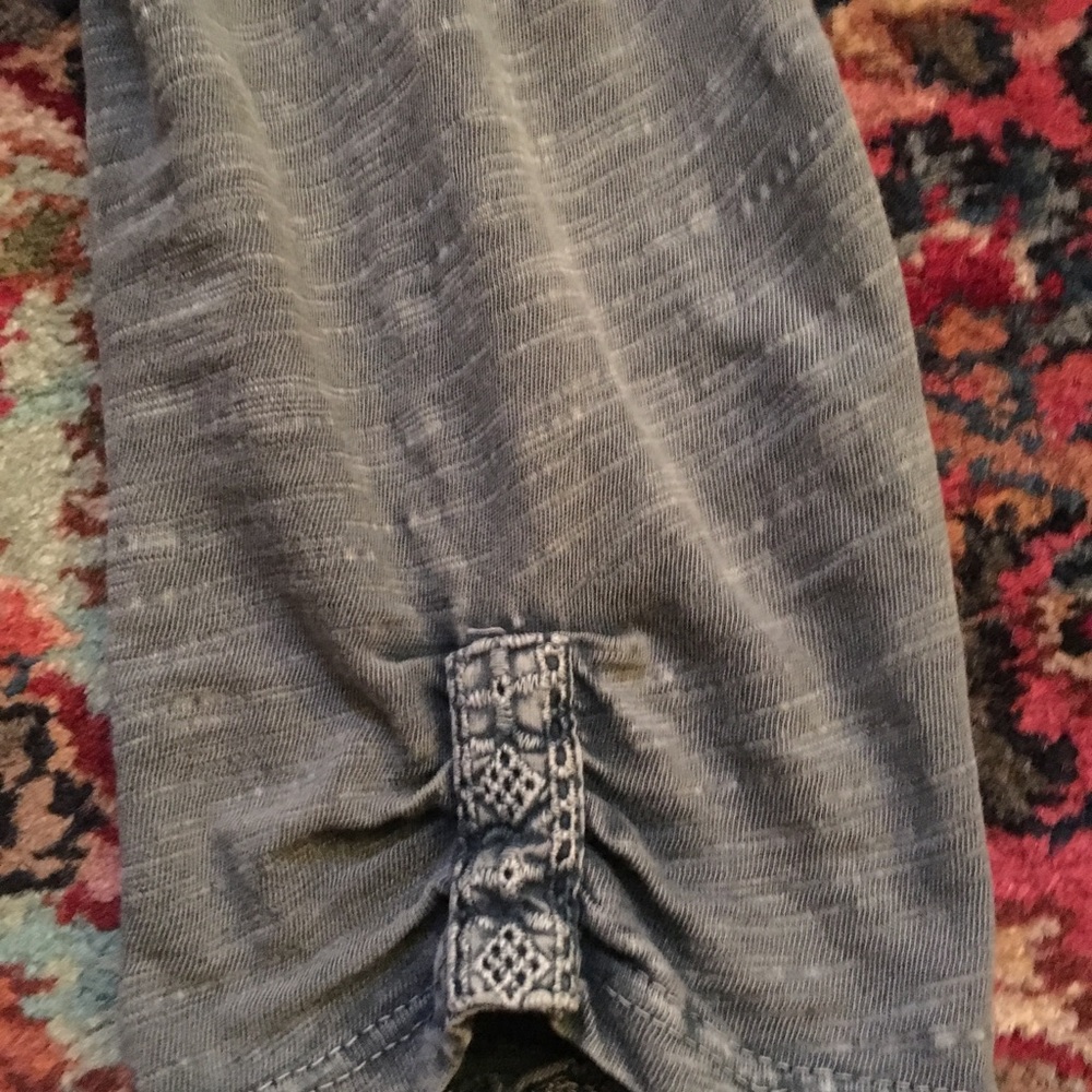 Lucky Brand Lace Bib Top Blue - Picture 5 of 8